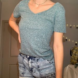 Pale teal women’s v-neck